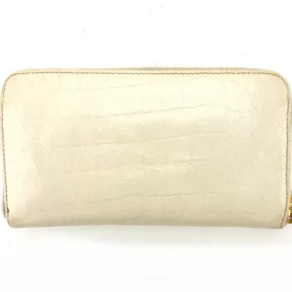 miumiu Wallet Purse Long Wallet White Gold Woman Authentic Used - Picture 2 of 6